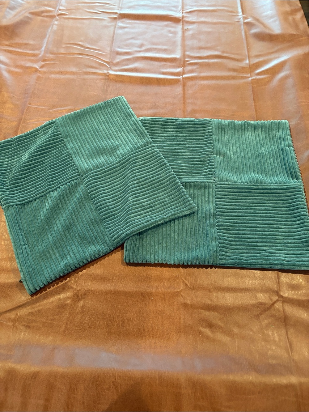 Two Throw Pillow Covers - teal